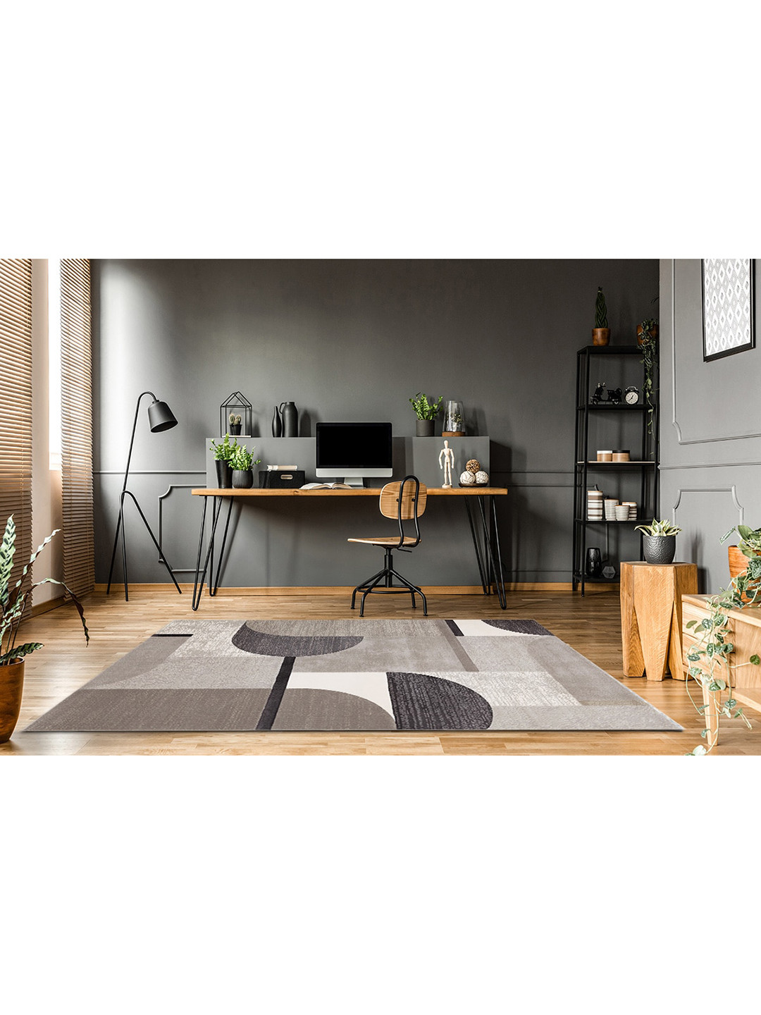 

DDecor Grey Abstract Printed Light Carpet