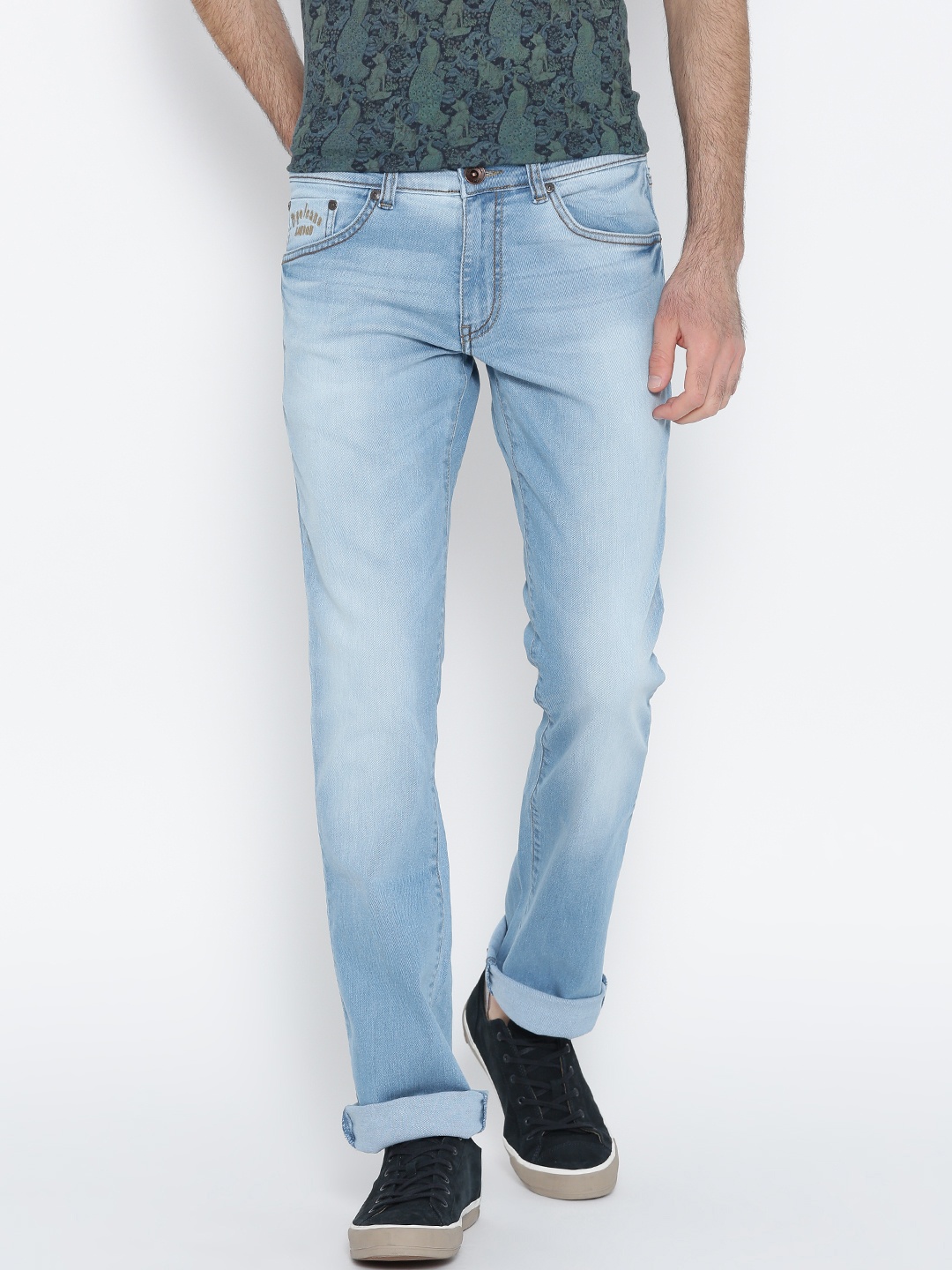 

Pepe Jeans Men Blue Dawson Slim Fit Low-Rise Clean Look Stretchable Jeans