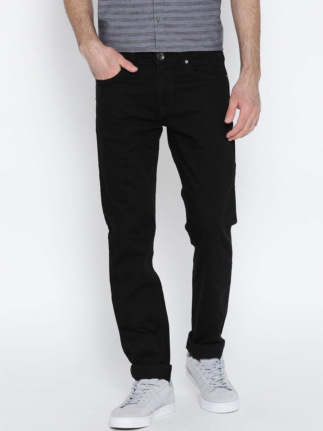 

Pepe Jeans Men Black Hatch Regular Fit Low-Rise Clean Look Stretchable Jeans