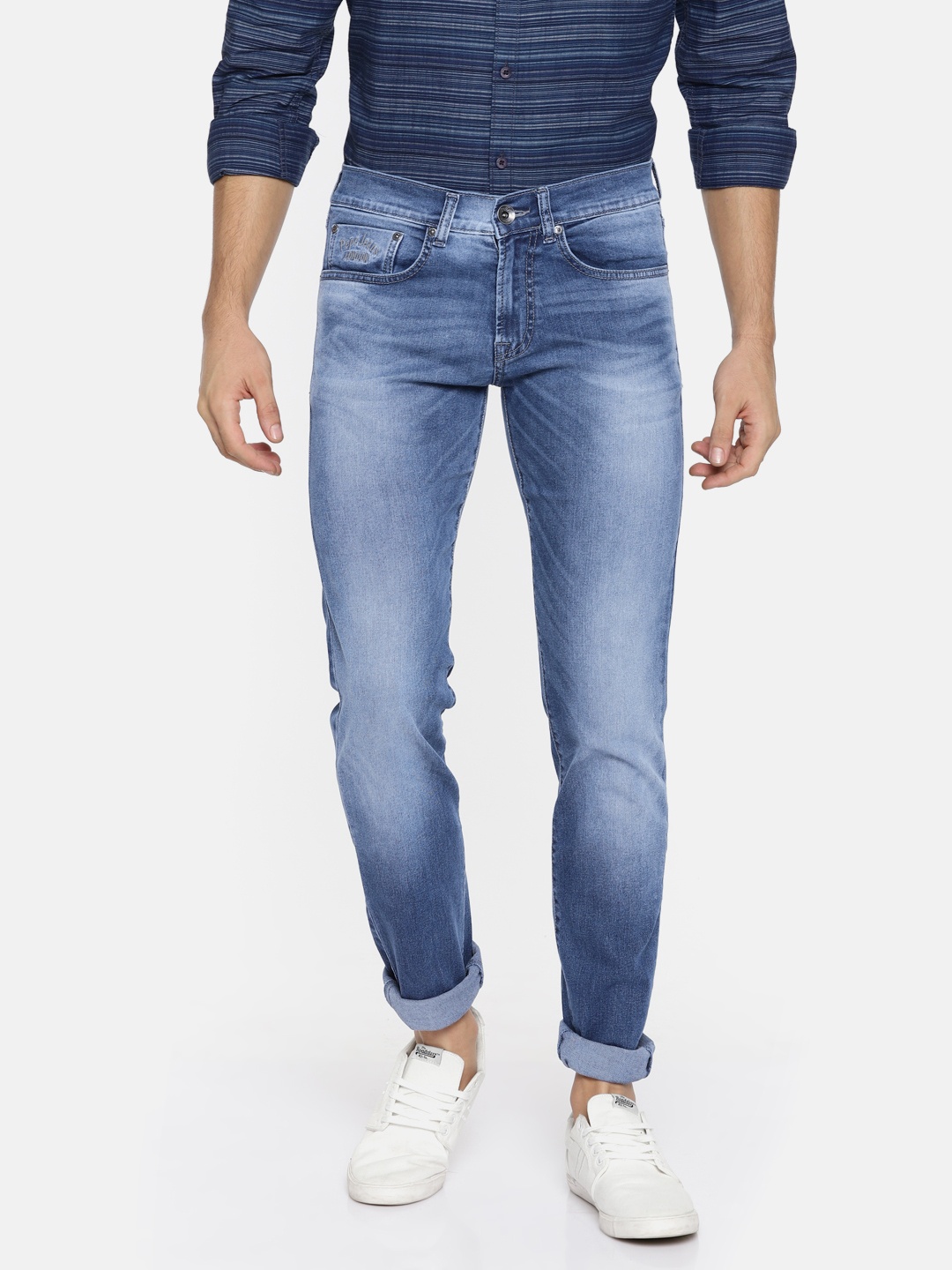 

Pepe Jeans Men Blue Hatch Regular Fit Low-Rise Clean Look Stretchable Jeans
