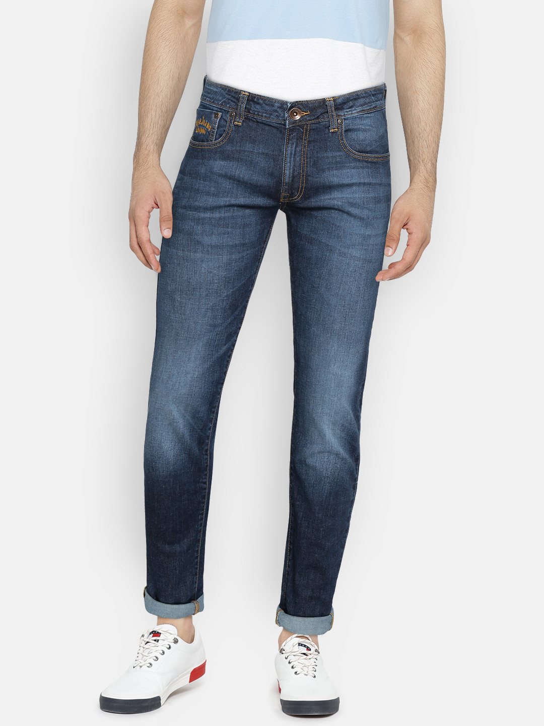 

Pepe Jeans Men Blue Hatch Regular Fit Low-Rise Clean Look Stretchable Jeans