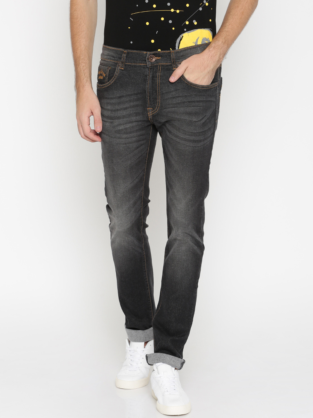 

Pepe Jeans Men Grey Vapour Slim Fit Low-Rise Clean Look Stretchable Jeans
