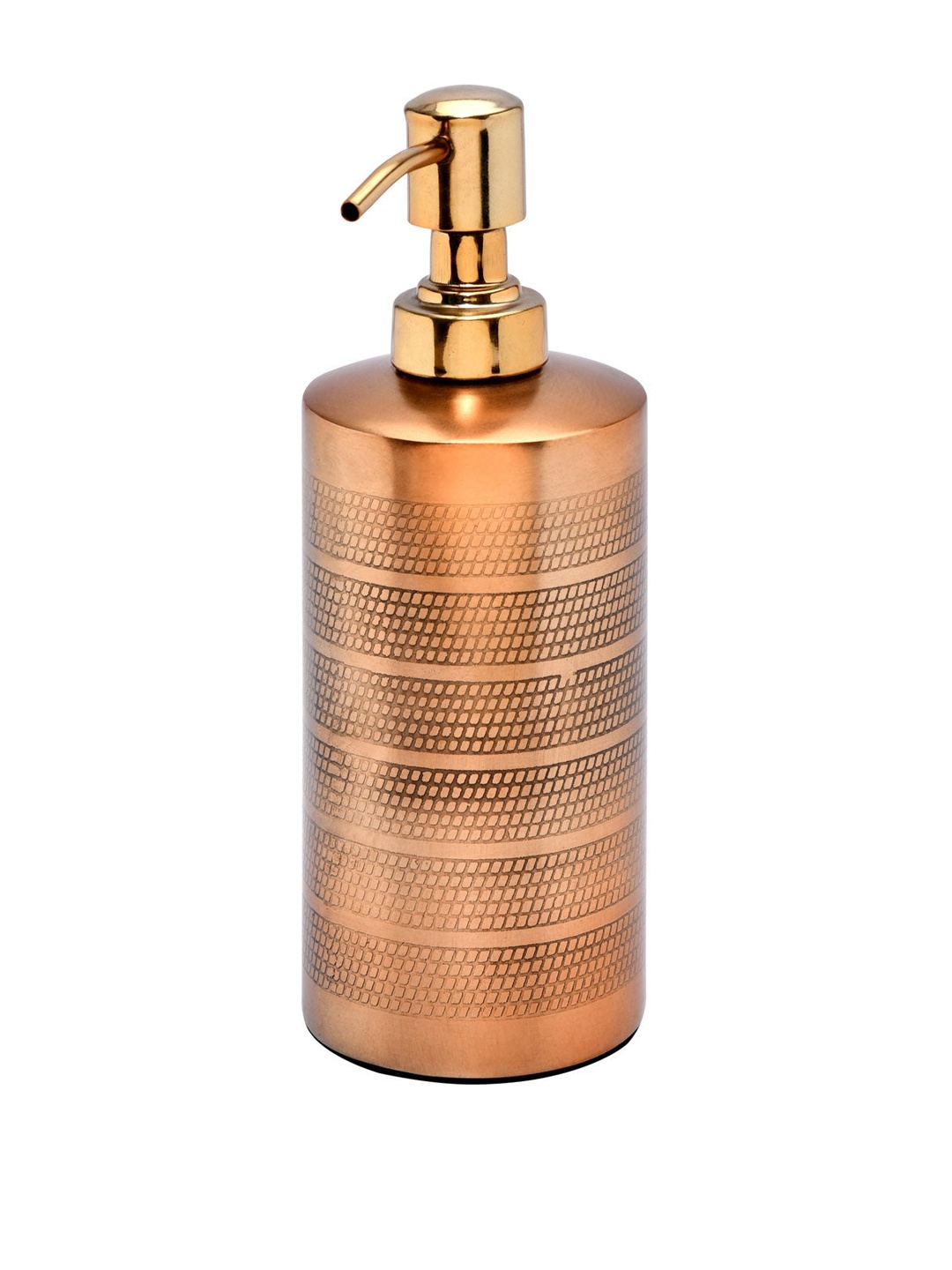 

Athome by Nilkamal Gold-Toned Striped Metal Soap Dispenser