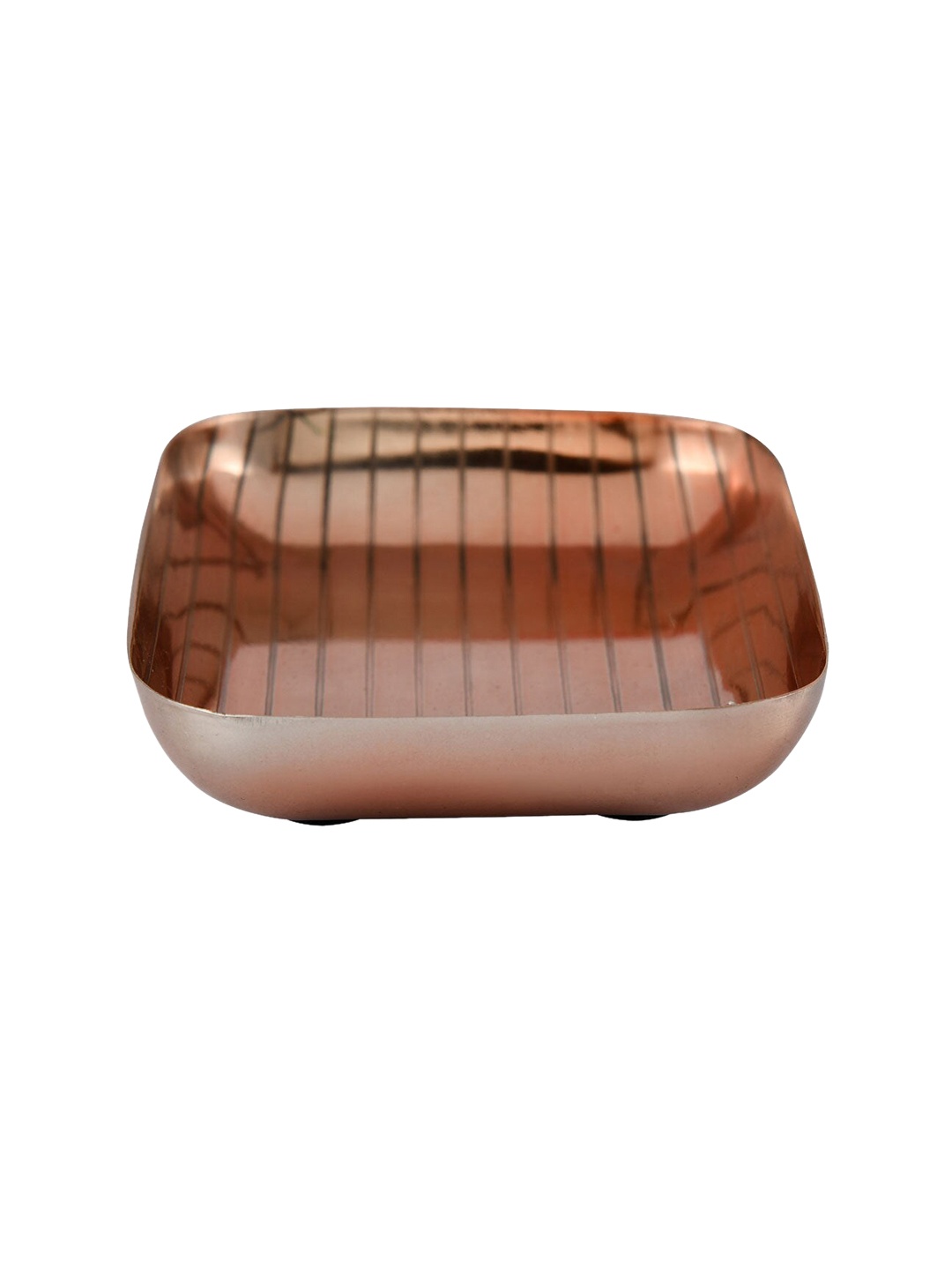 

Athome by Nilkamal Copper-Toned Striped Metal Antique Soap Dish