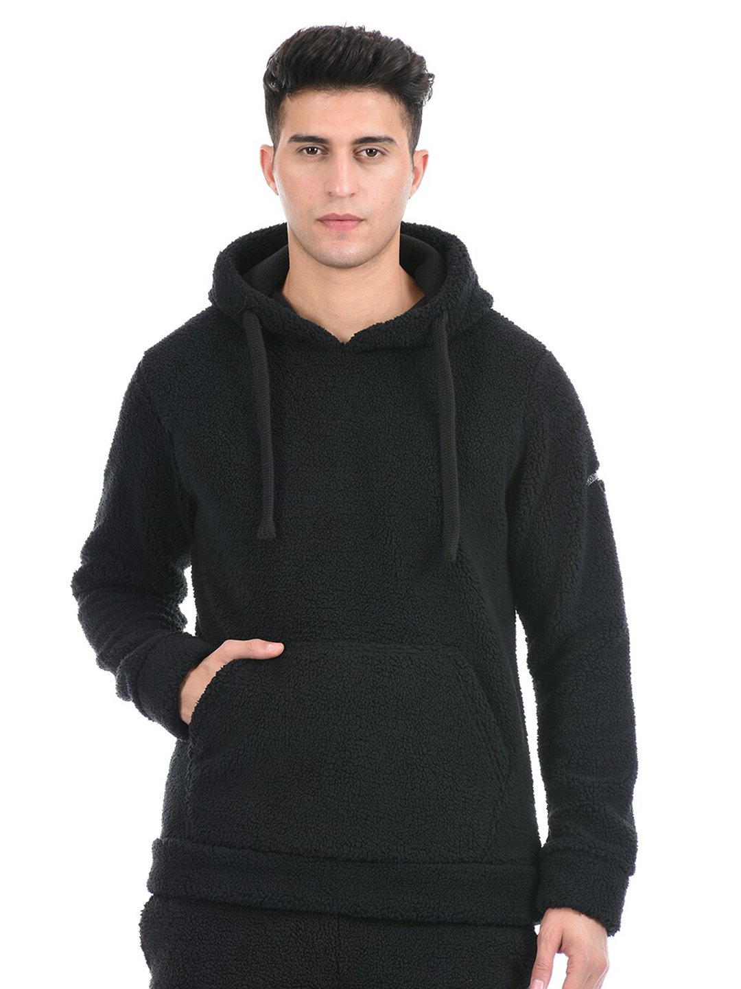 

LONDON FOG Men Black Hooded Sweatshirt