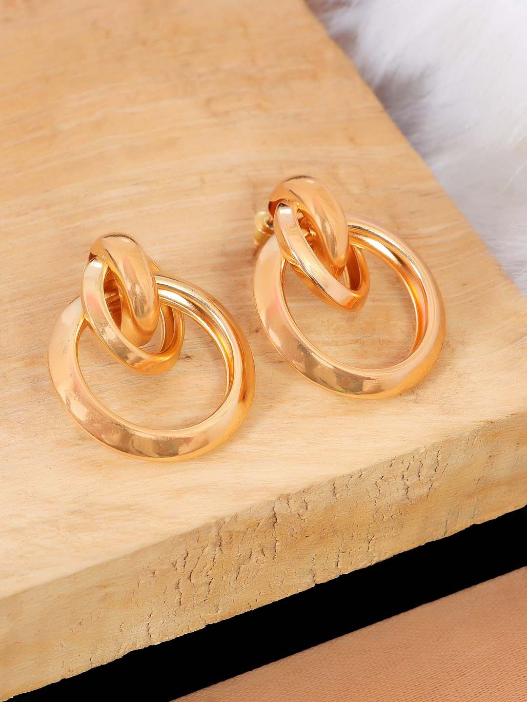 

Crunchy Fashion Rose Gold Contemporary Drop & Dangler Earrings