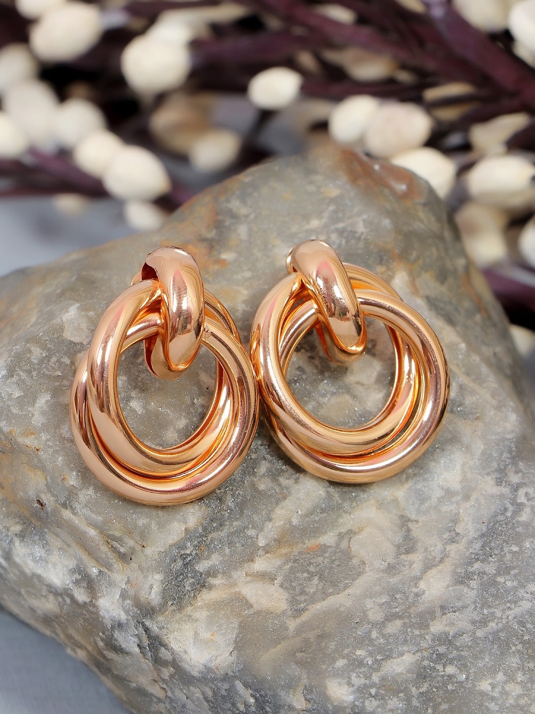 

Crunchy Fashion Rose Gold Contemporary Studs Earrings