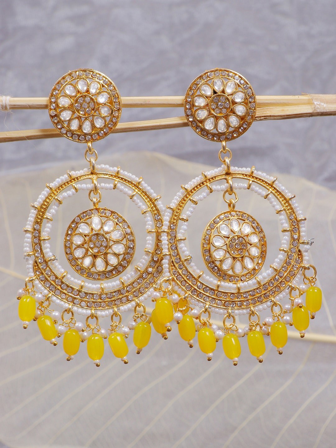 

Crunchy Fashion Yellow Contemporary Drop Earrings