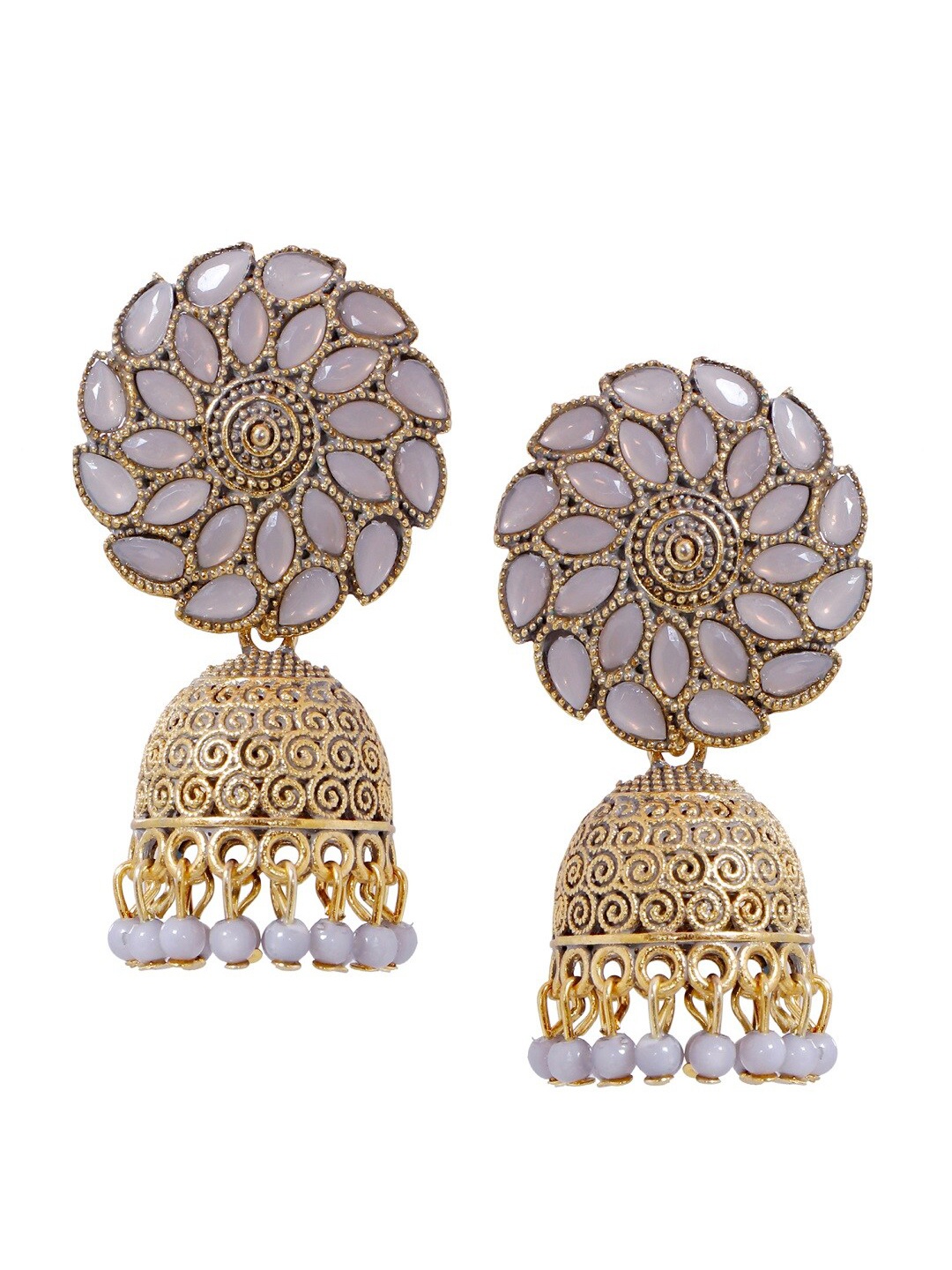 

Crunchy Fashion Grey Contemporary Jhumkas Earrings