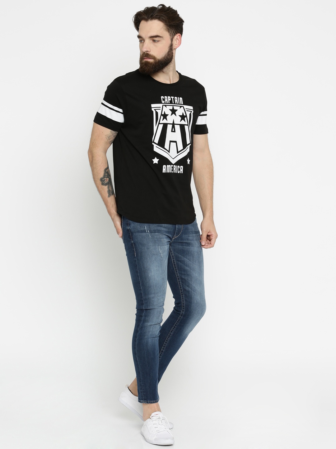 

Kook N Keech Marvel Men Black Printed Round Neck Pure Cotton T-shirt