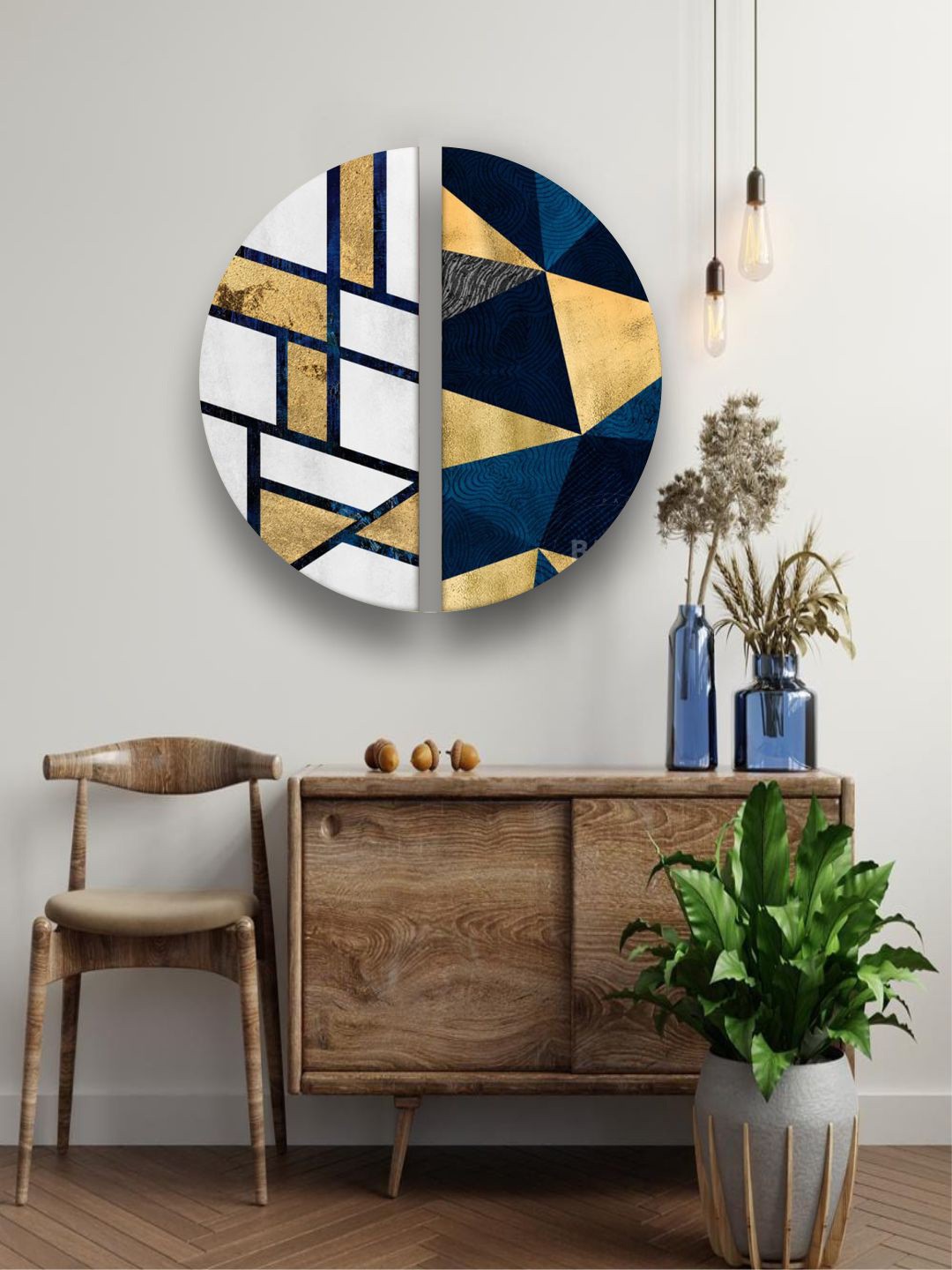 

The Art House pack Of 2 White & Beige Printed Abstract Painting Wall Art