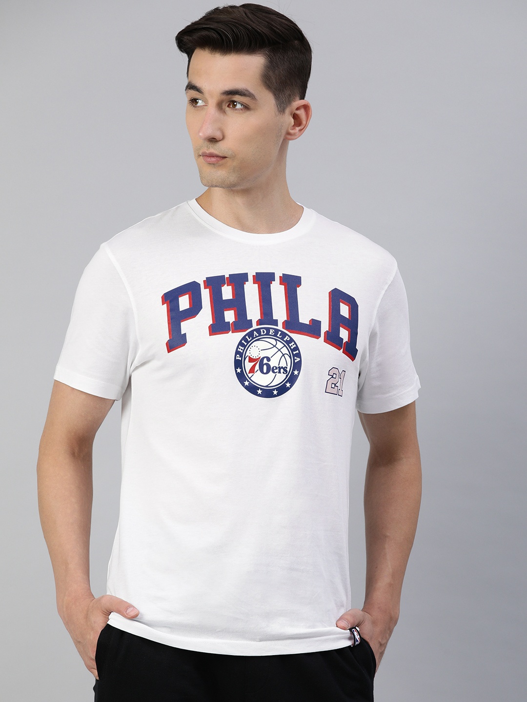 

NBA Men White Printed Joel Embiid Classic Basketball T-shirt