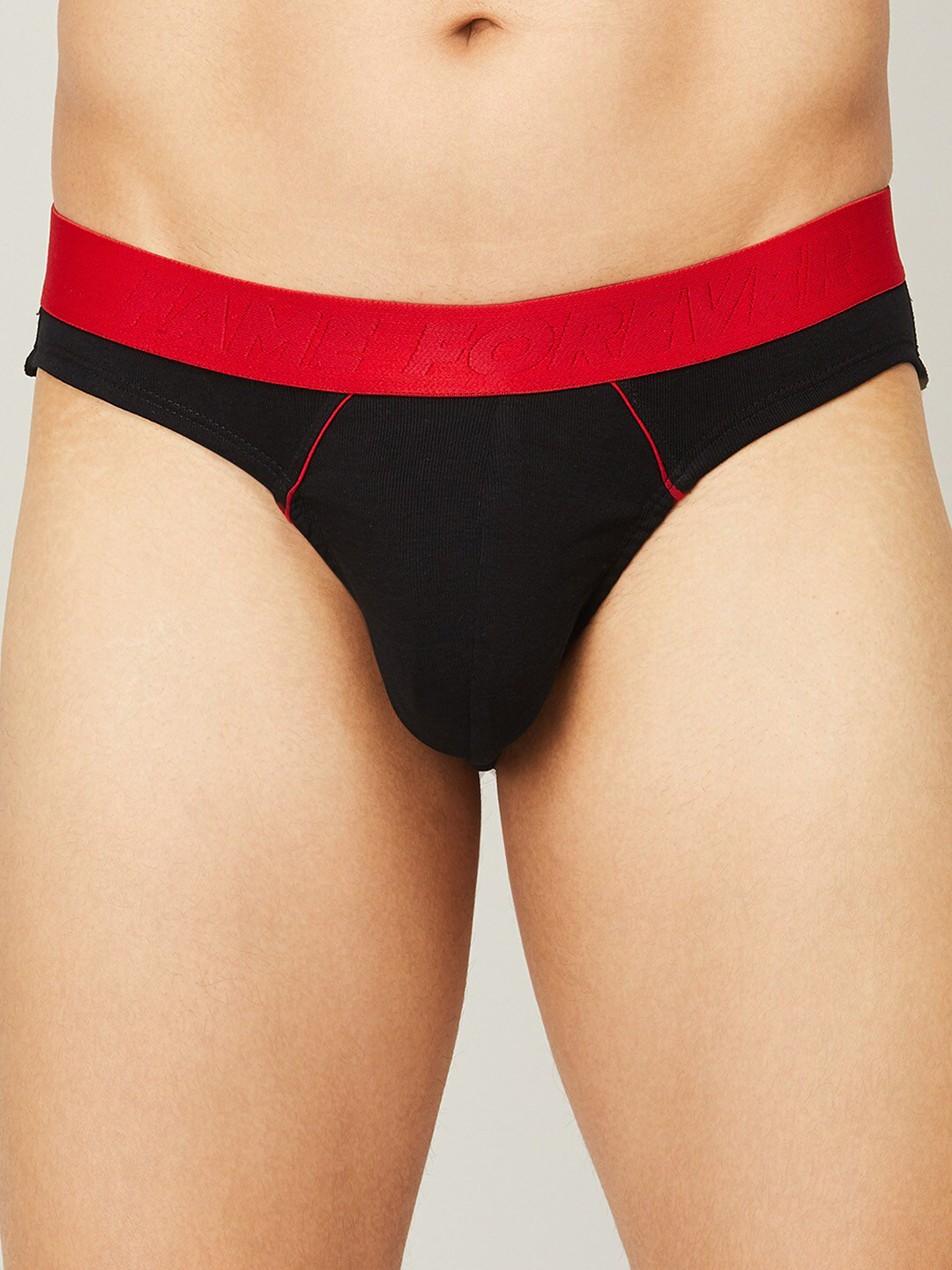 

Fame Forever by Lifestyle Men Black & Red Solid Cotton Briefs 1000011243529-BLACK