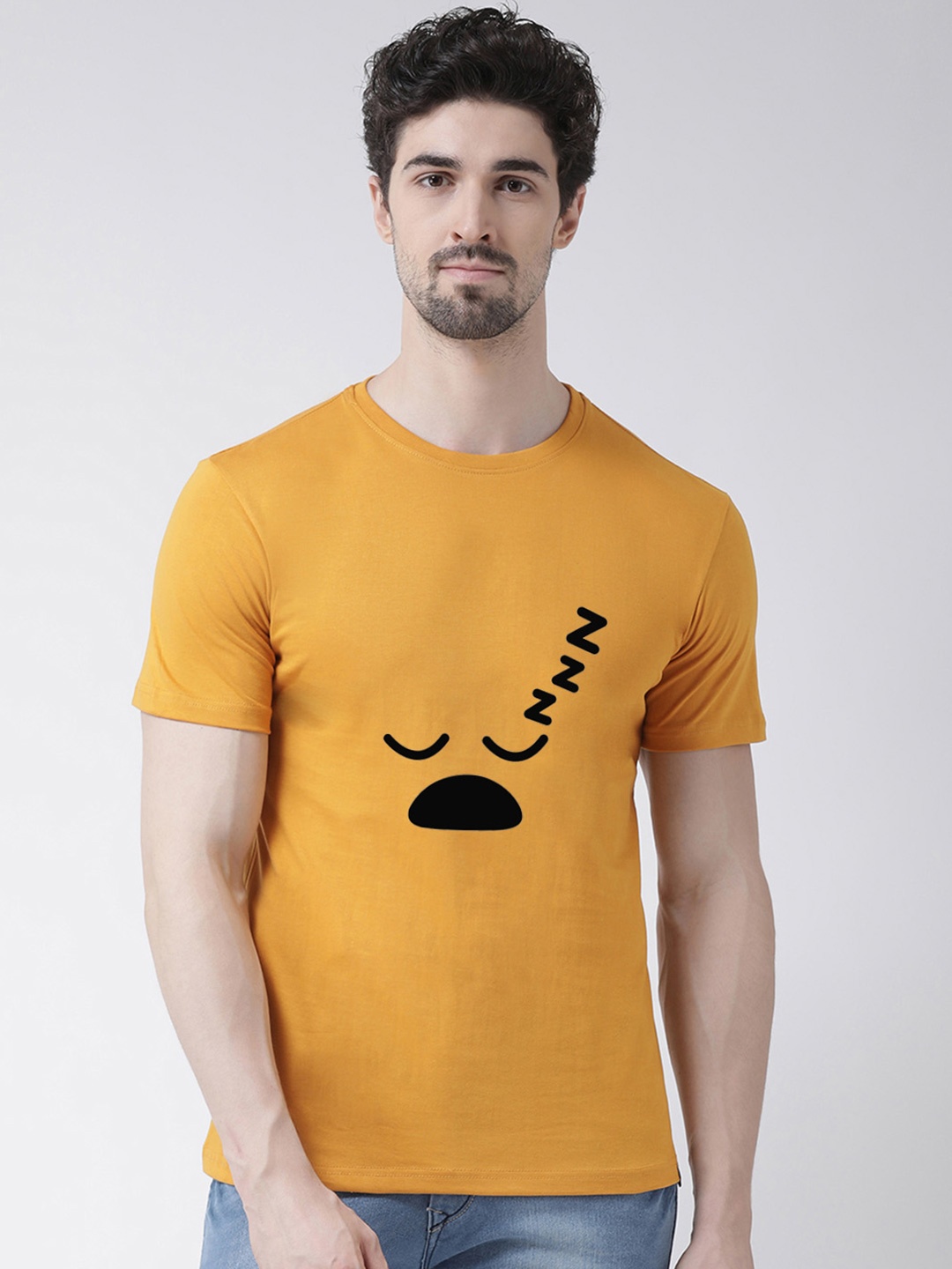 

Friskers Men Gold-Toned Printed T-shirt