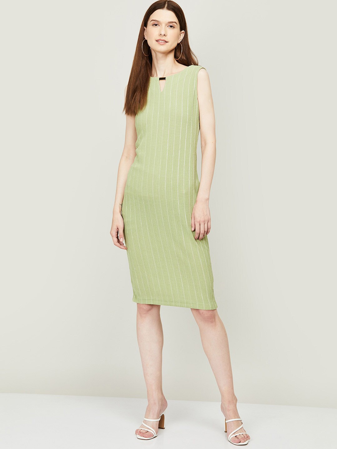 

CODE by Lifestyle Green Striped Sheath Dress