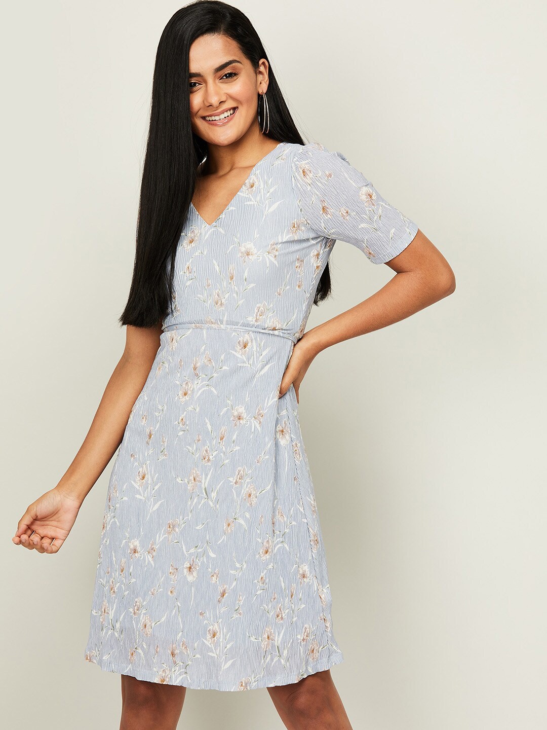 

CODE by Lifestyle Blue Floral A-Line Dress