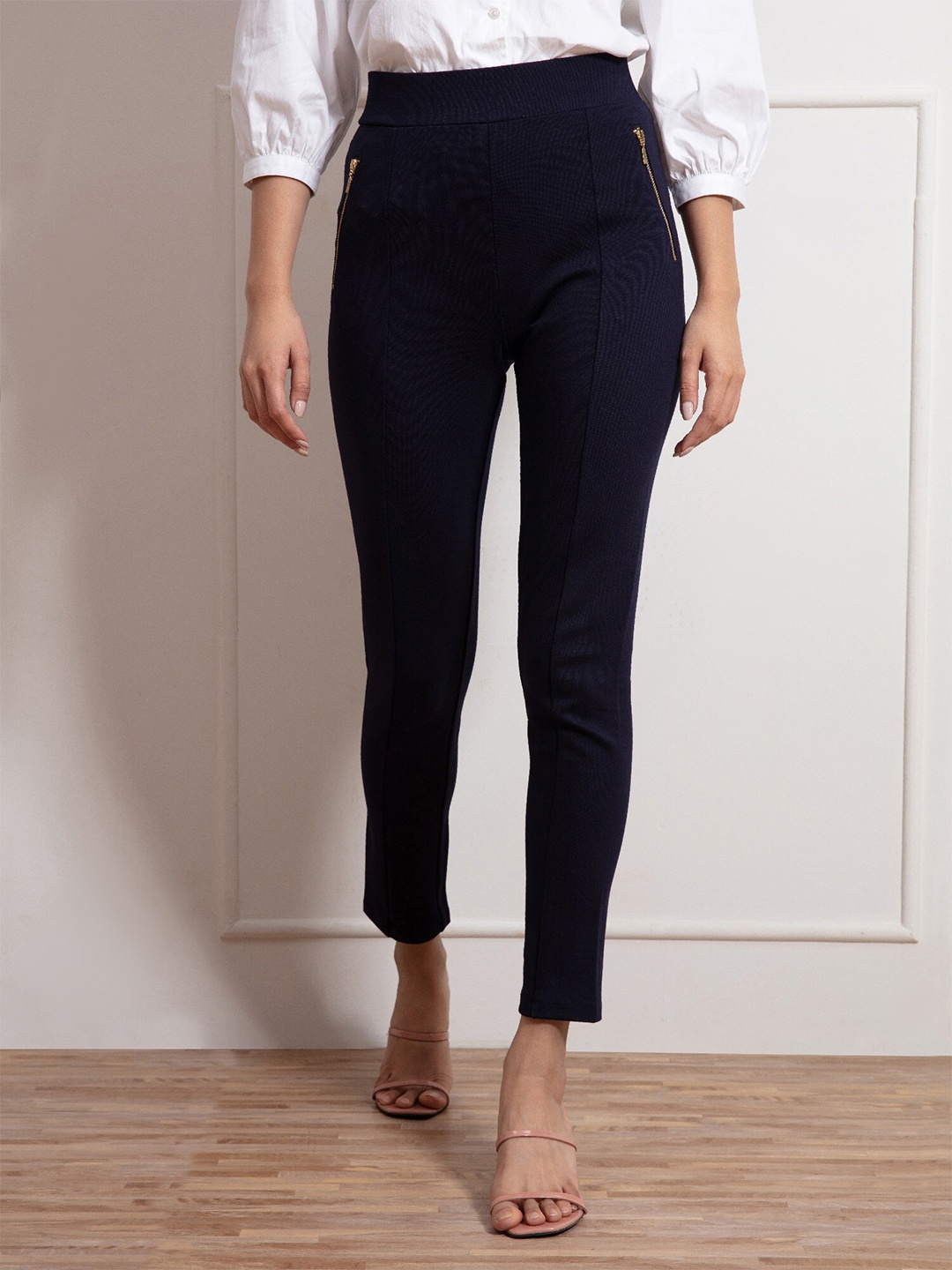 

20Dresses Women Navy Blue Solid Skinny-Fit Jeggings