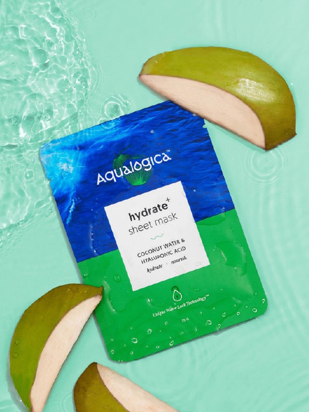 

Aqualogica Hydrate+ Sheet Mask with Coconut Water & Hyaluronic Acid - 25ml, Blue