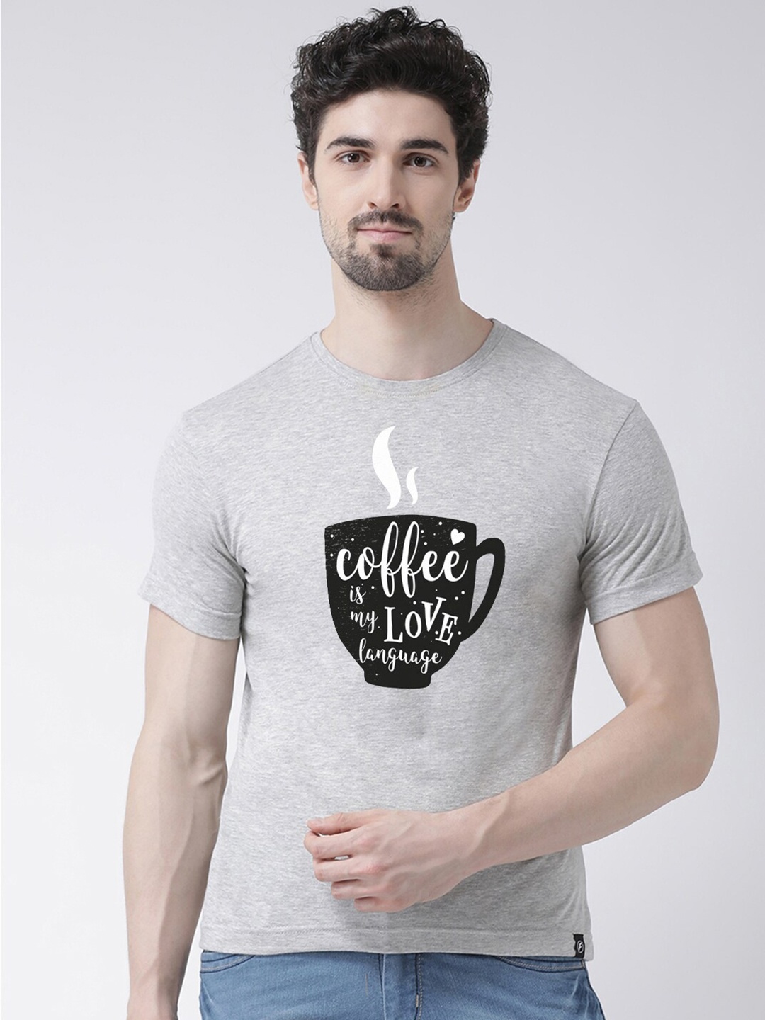 

Friskers Men Grey Typography Printed T-shirt