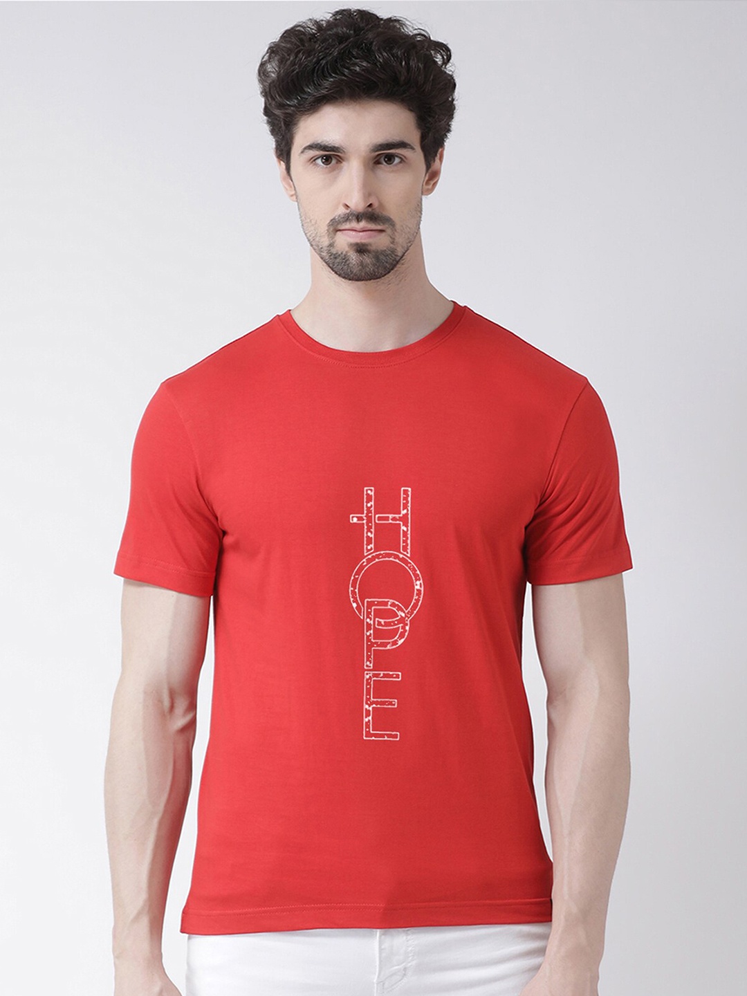 

Friskers Men Red Typography Printed T-shirt