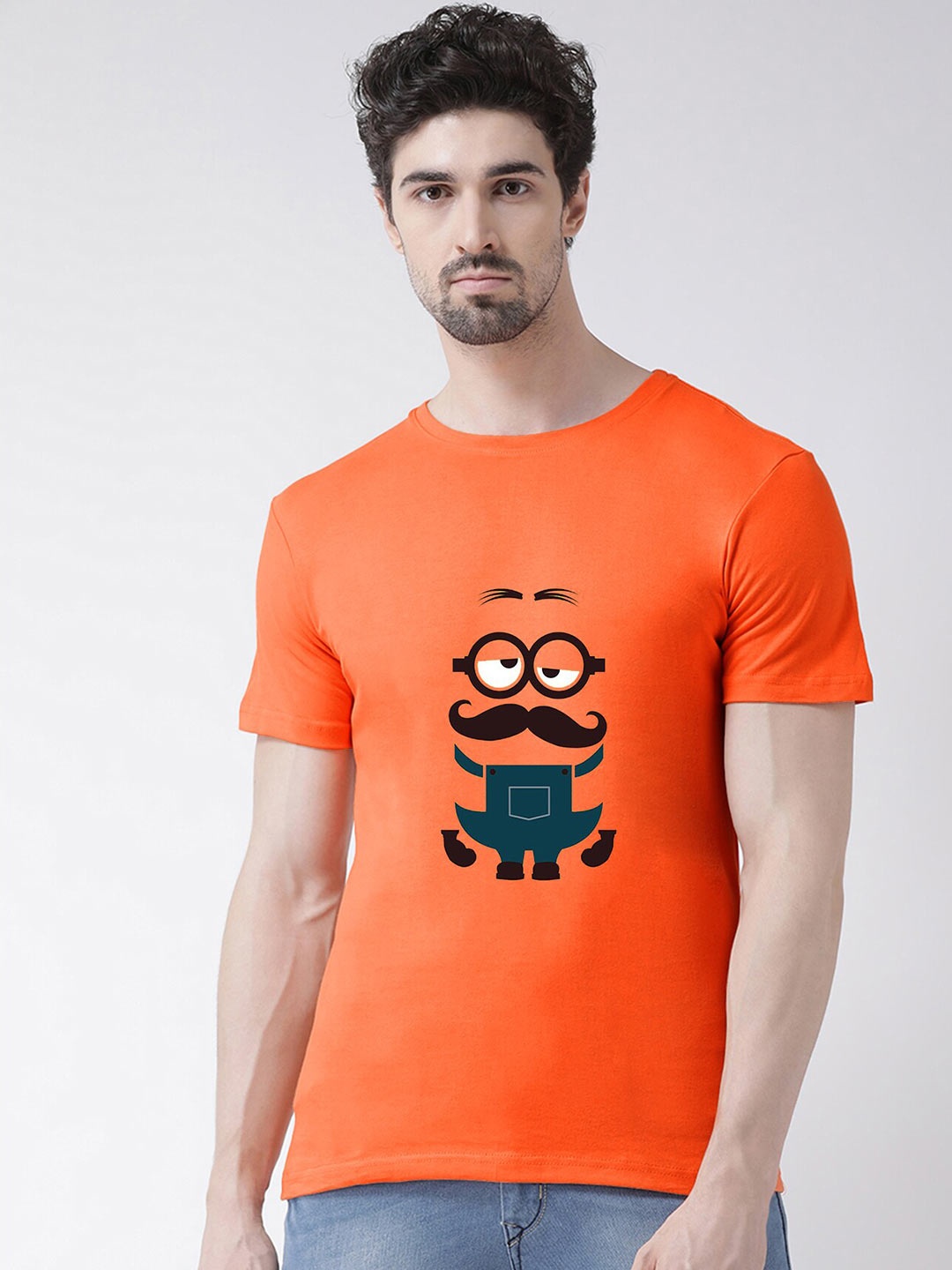 

Friskers Men Orange Printed T-shirt