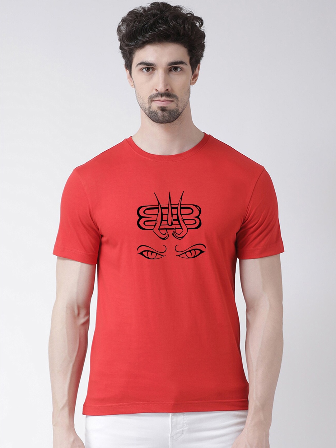 

Friskers Men Red Printed T-shirt