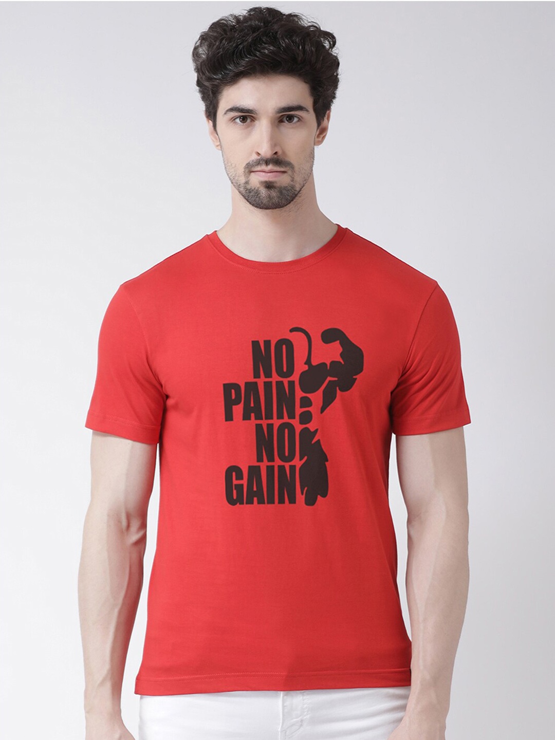 

Friskers Men Red Typography Printed T-shirt