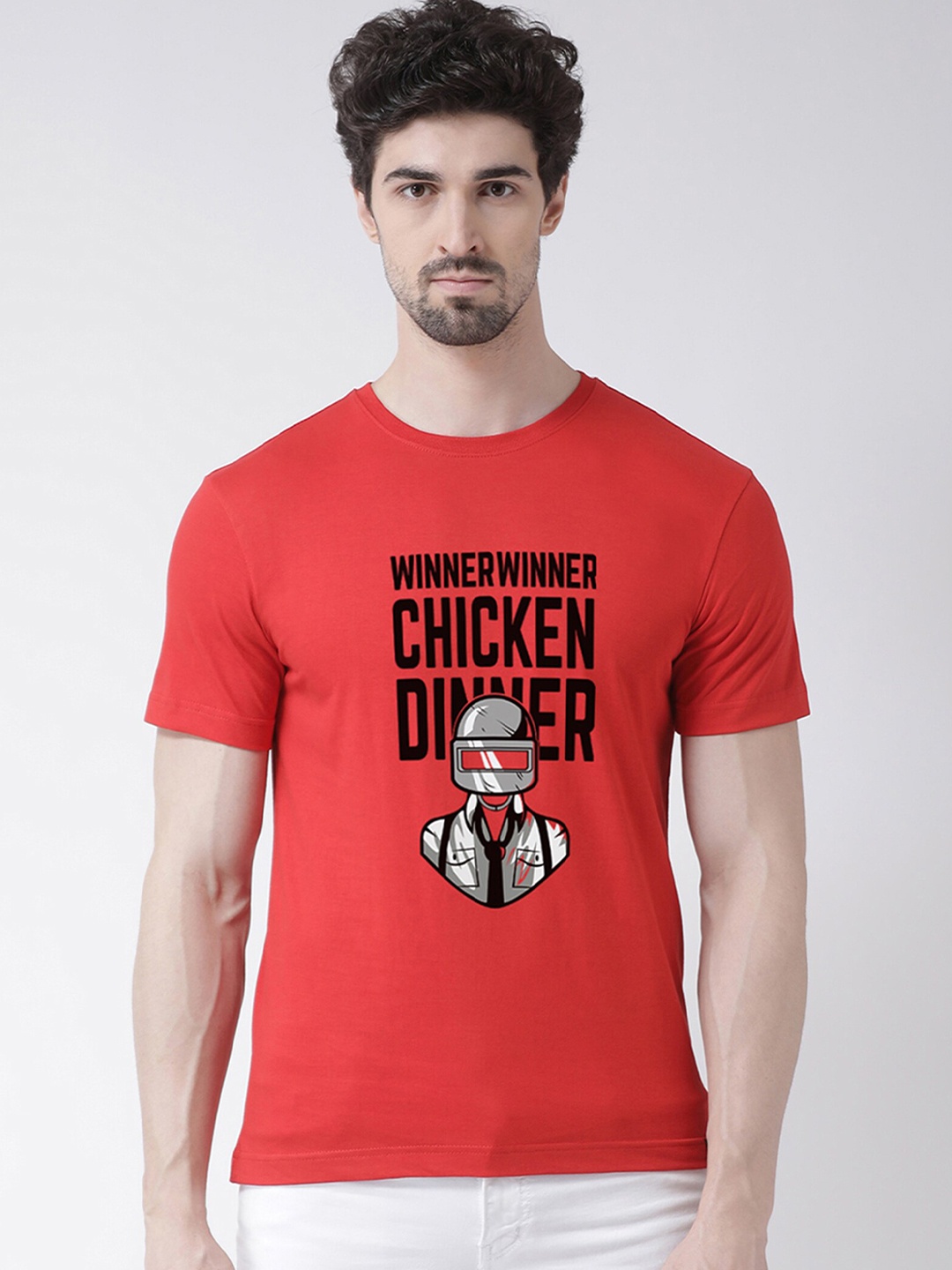 

Friskers Men Red Typography Printed T-shirt