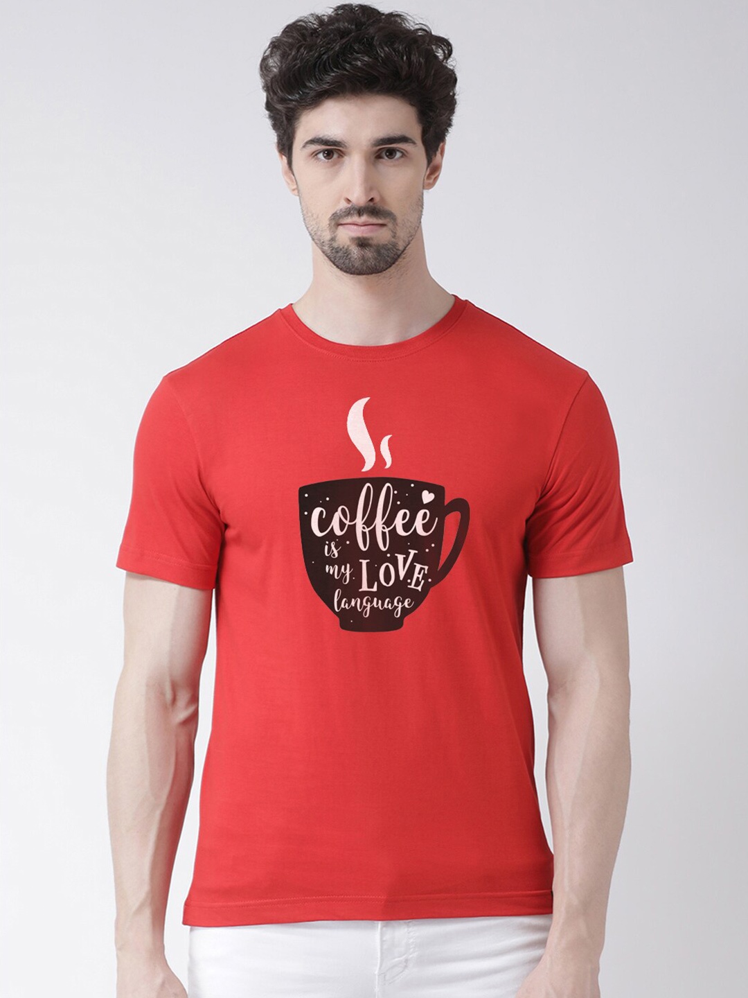 

Friskers Men Red Typography Printed T-shirt