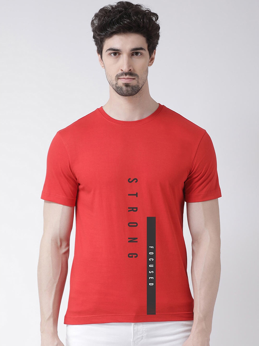 

Friskers Men Red Typography Printed T-shirt