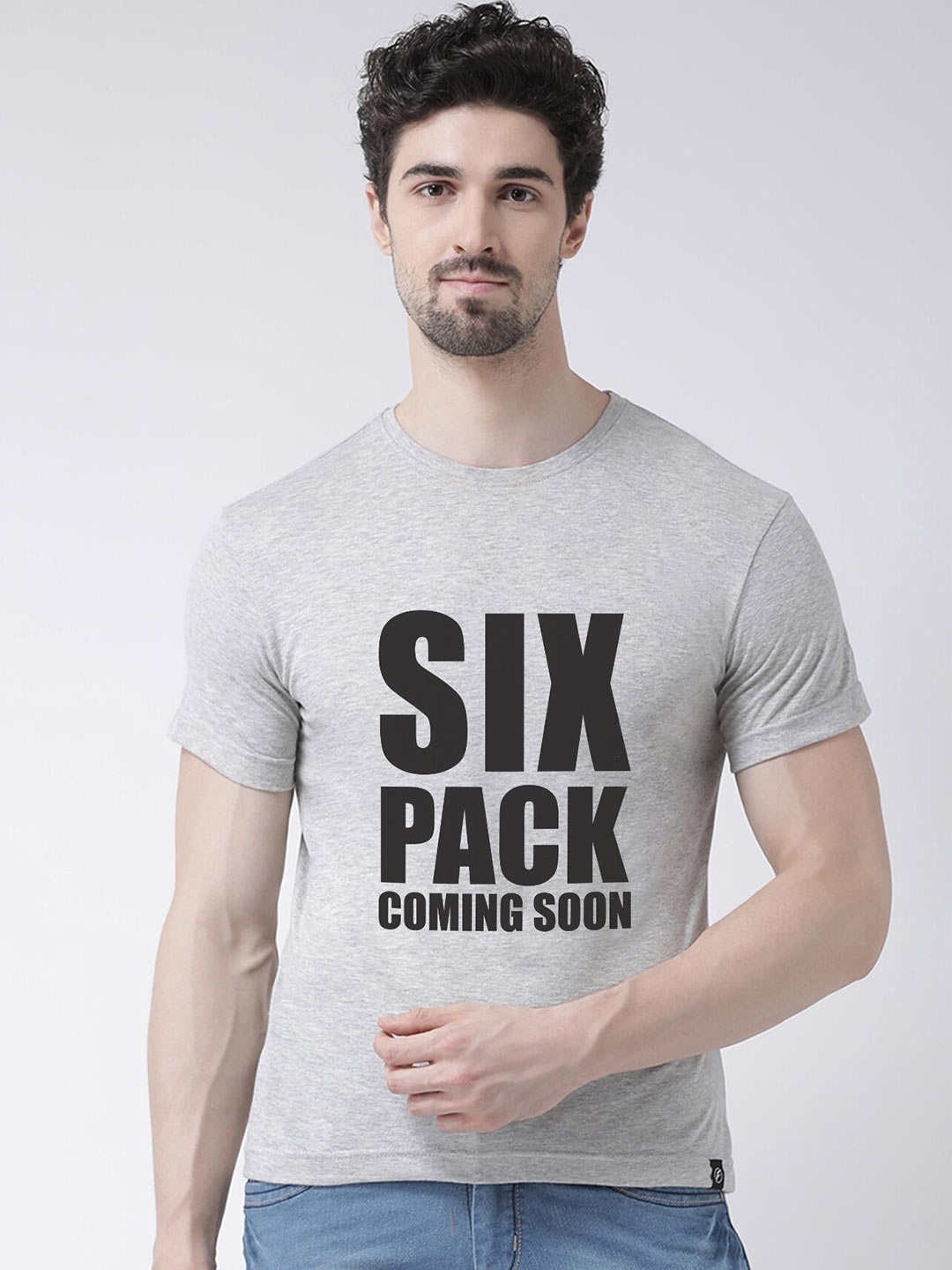 

Friskers Men Grey Typography Printed T-shirt