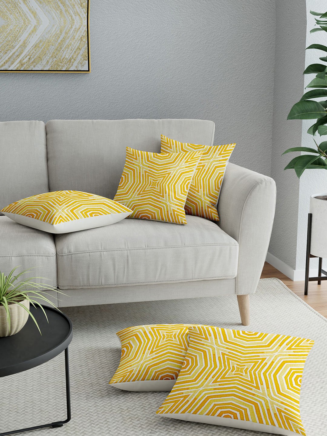 

LA VERNE Assorted Set of 5 Geometric Square Cushion Covers