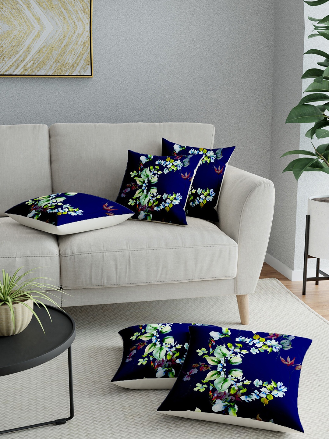 

LA VERNE Assorted Set of 5 Floral Square Cushion Covers