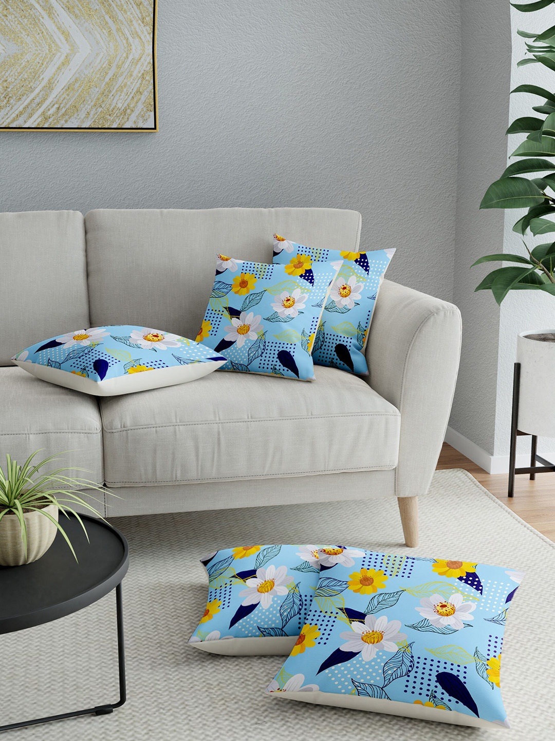

LA VERNE Assorted Set of 5 Floral Square Cushion Covers