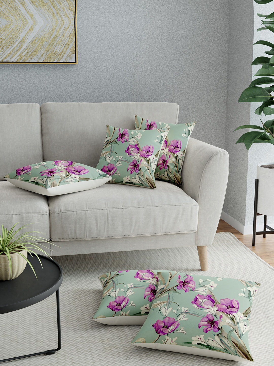 

LA VERNE Assorted Set of 5 Floral Square Cushion Covers