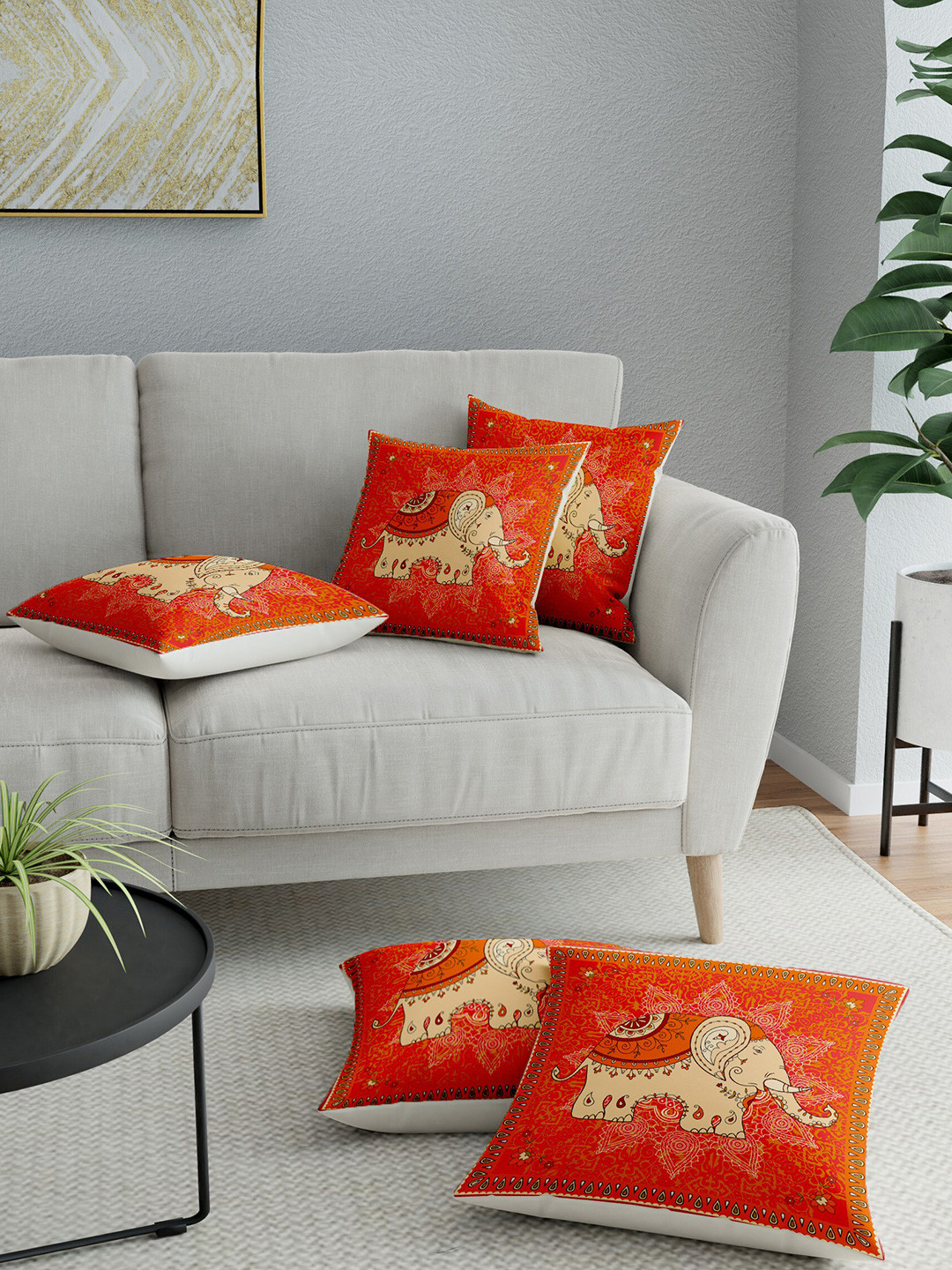 

LA VERNE Assorted Set of 5 Square Cushion Covers