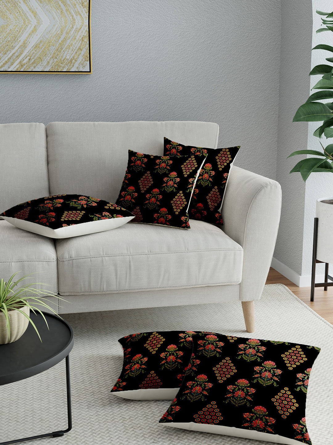 

LA VERNE Assorted Set of 5 Floral Square Cushion Covers
