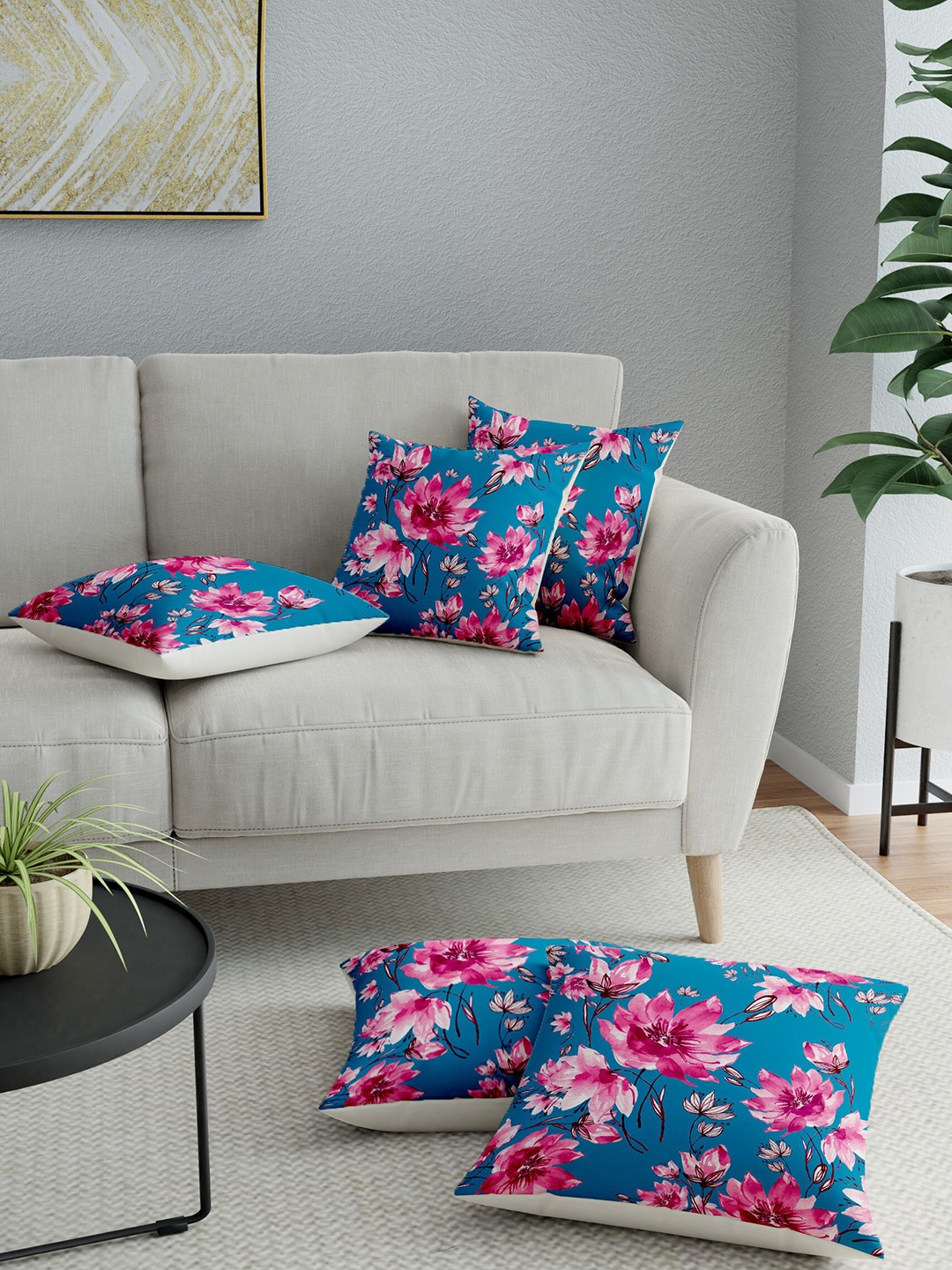 

LA VERNE Assorted Set of 5 Floral Square Cushion Covers