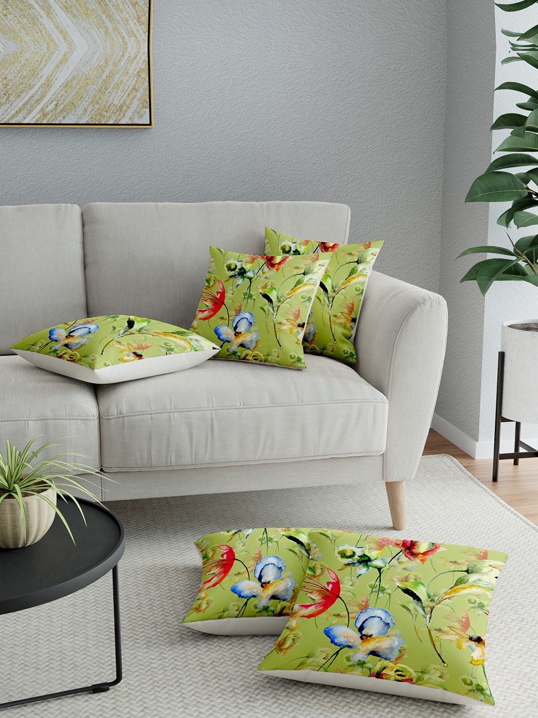 

LA VERNE Assorted Set of 5 Floral Square Cushion Covers