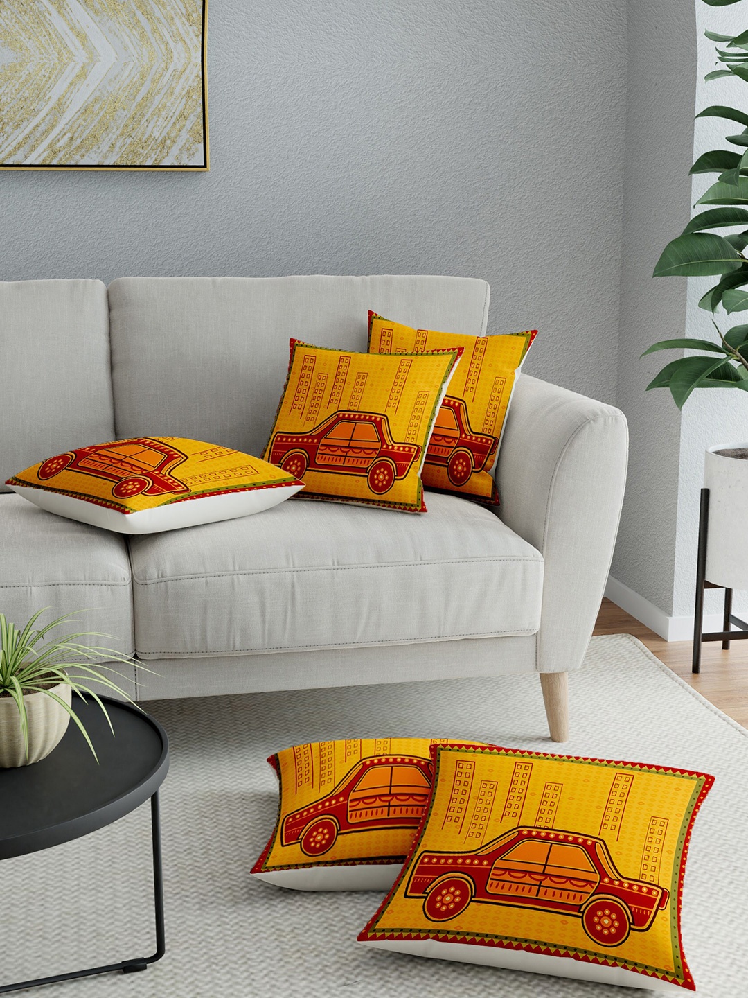 

LA VERNE Assorted Set of 5 Geometric Square Cushion Covers