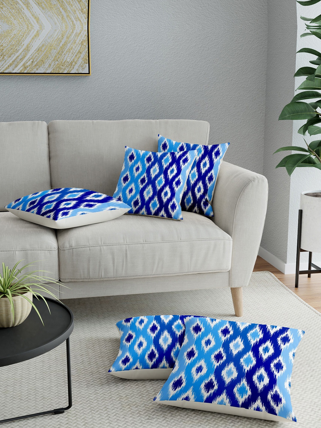 

LA VERNE Assorted Set of 5 Abstract Square Cushion Covers