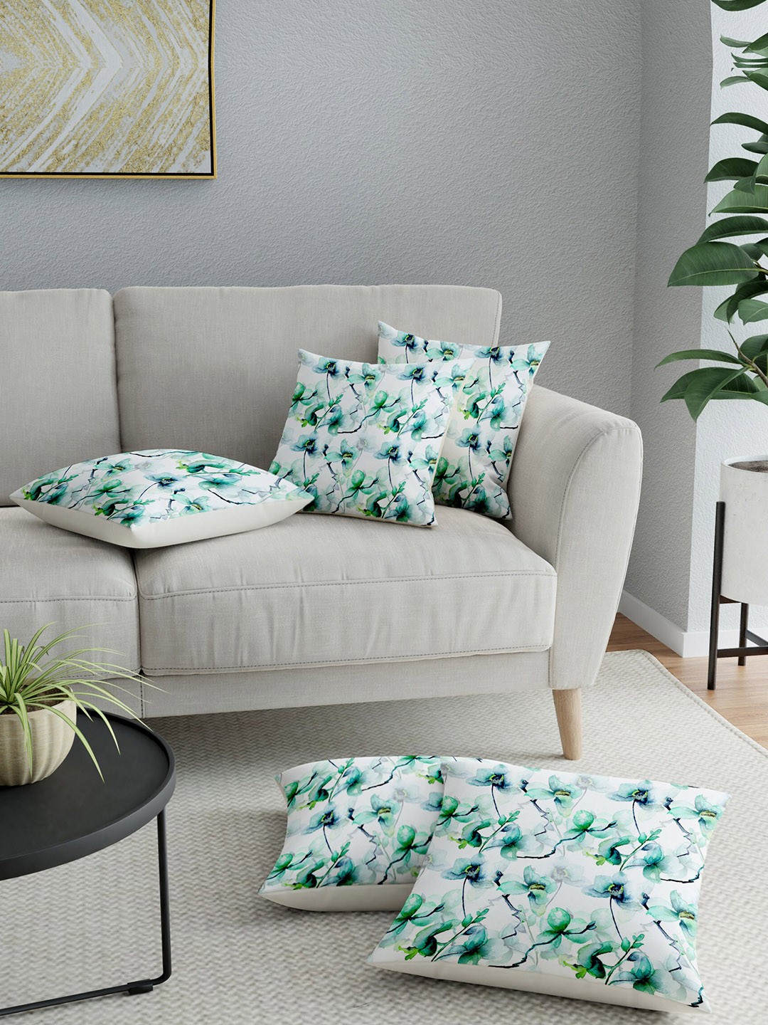 

LA VERNE Assorted Set of 5 Floral Square Cushion Covers