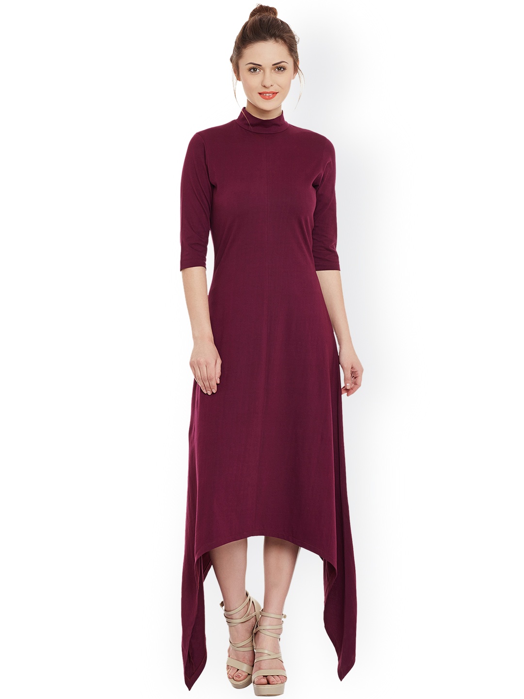 

Miss Chase Women Burgundy A-Line Dress