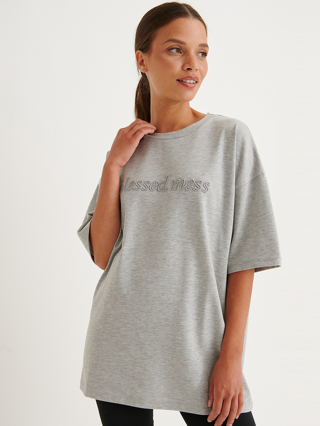 

NA-KD Women Grey T-shirt