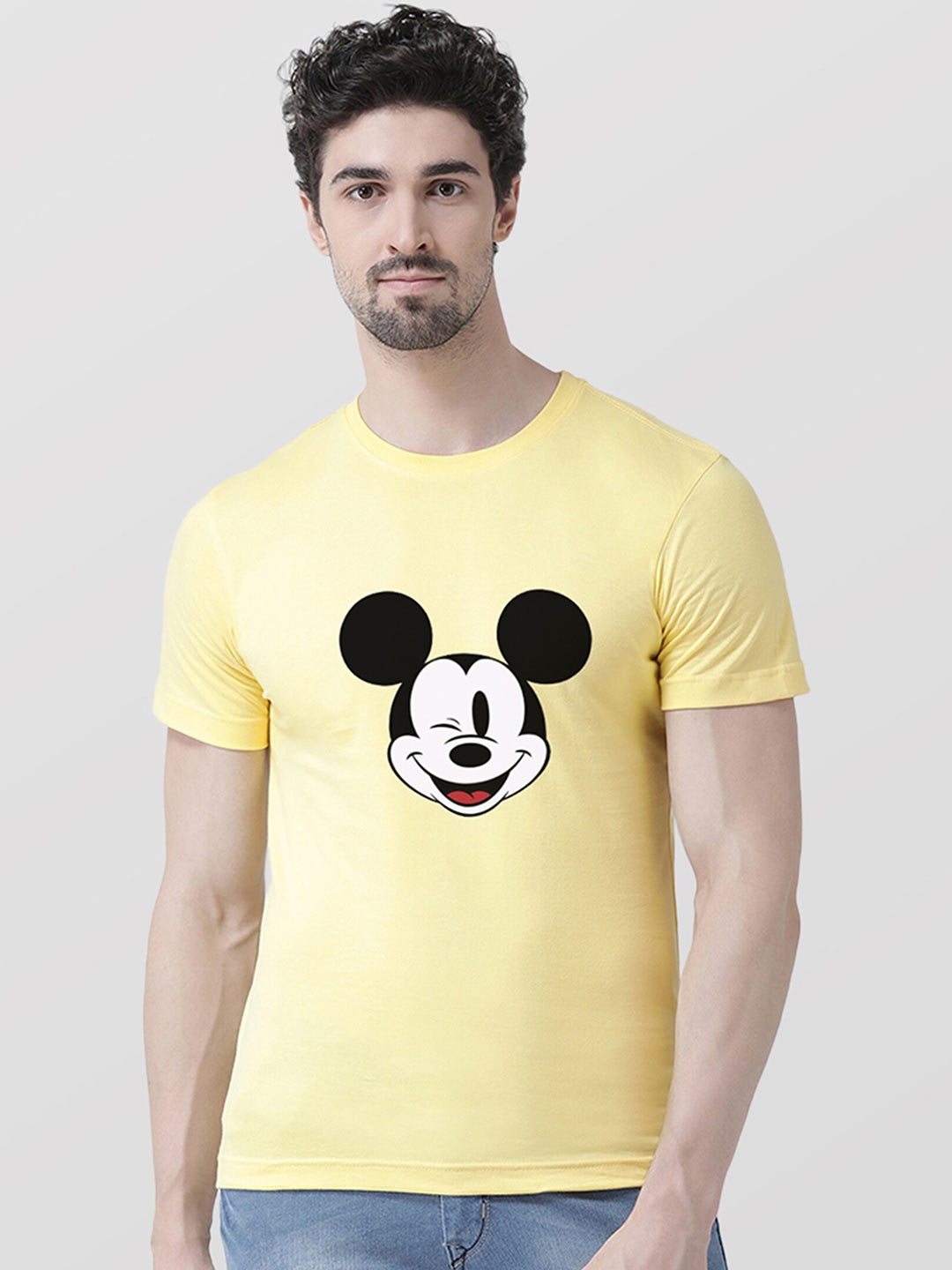

Friskers Men Yellow Printed T-shirt