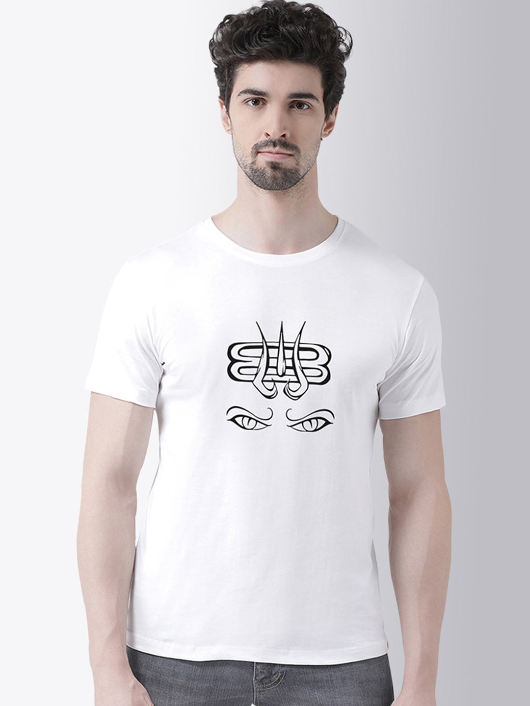

Friskers Men White Printed T-shirt