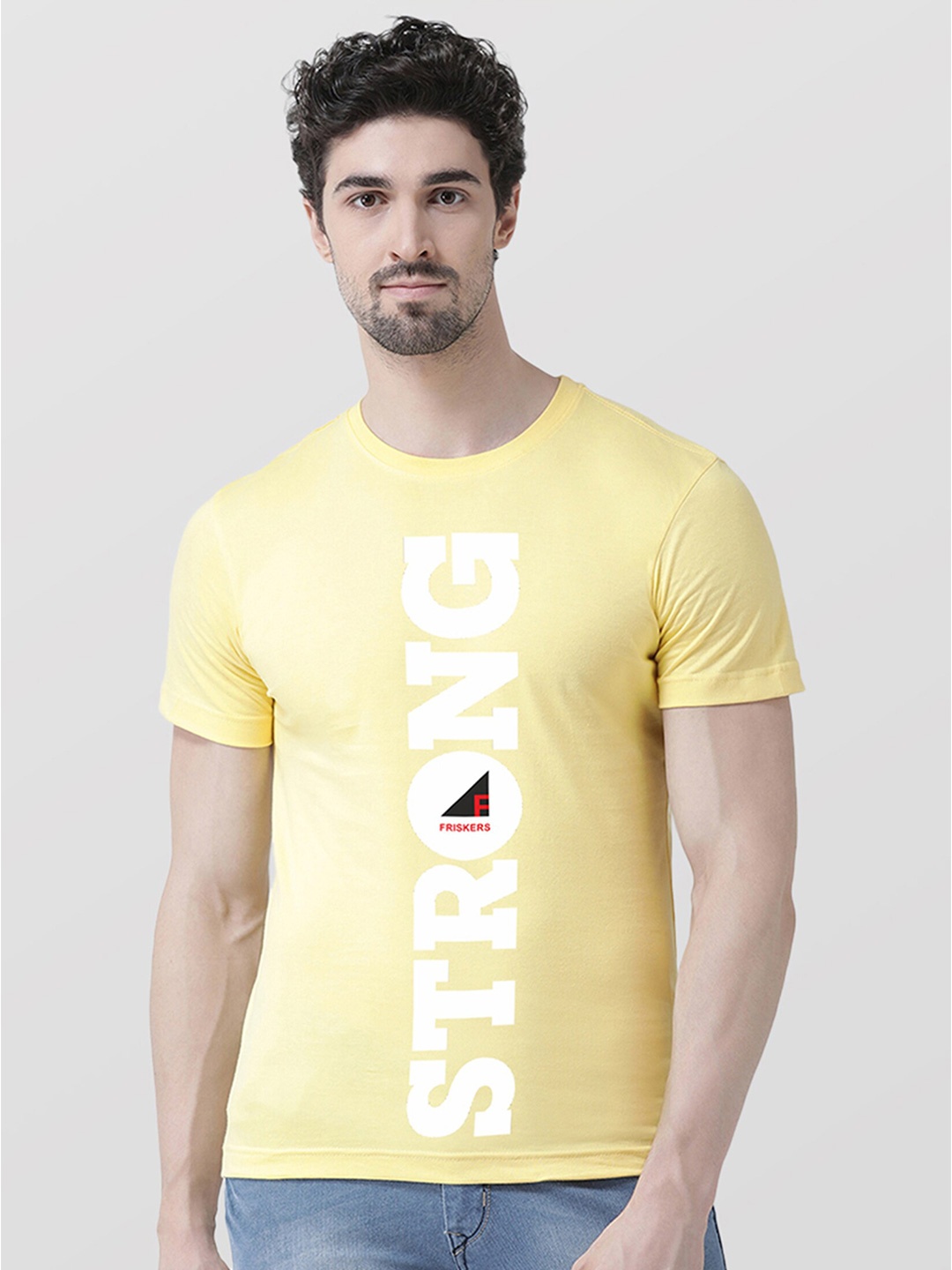 

Friskers Men Yellow Typography Printed T-shirt