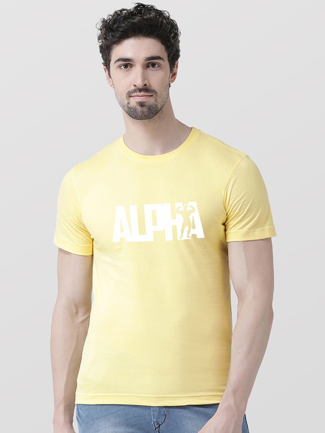 

Friskers Men Yellow Typography Printed T-shirt