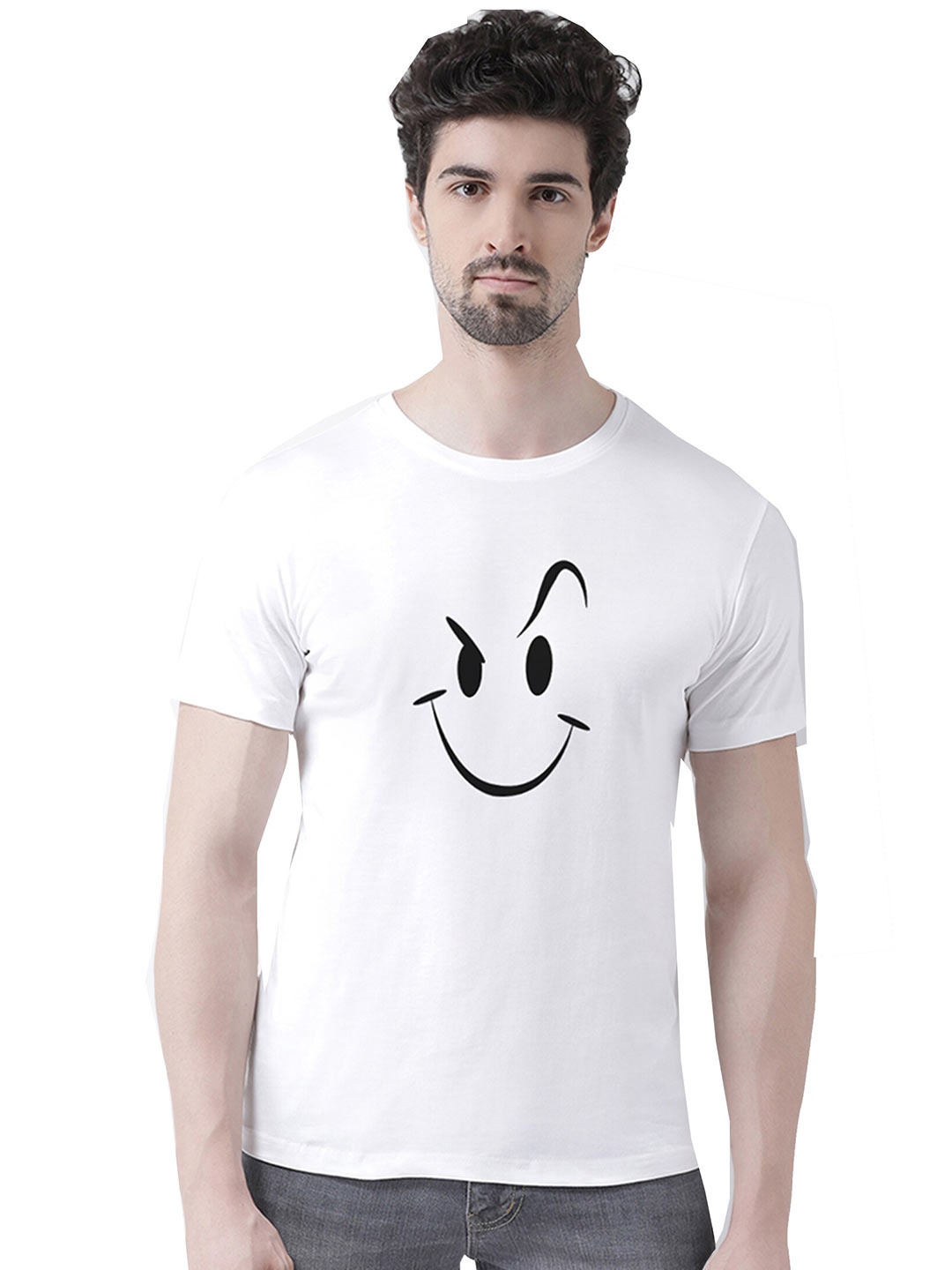 

Friskers Men White Printed T-shirt