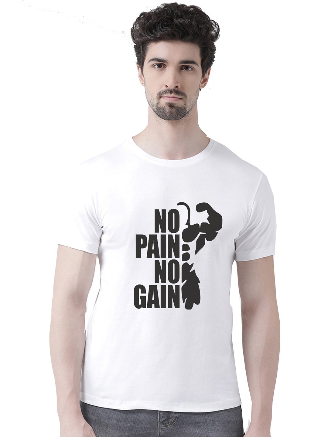 

Friskers Men White Typography Printed T-shirt